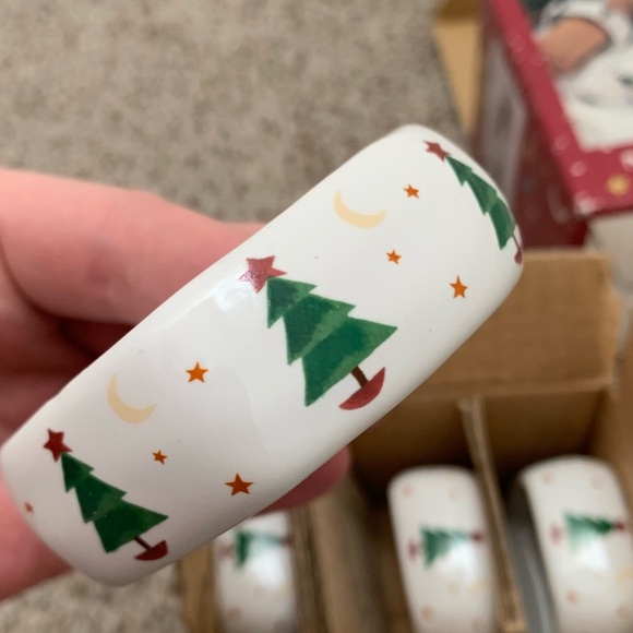 Set of 8 Vintage 1997 Debbie Mumm Magic of Santa napkin rings NEW by Sakura - Picture 4 of 8